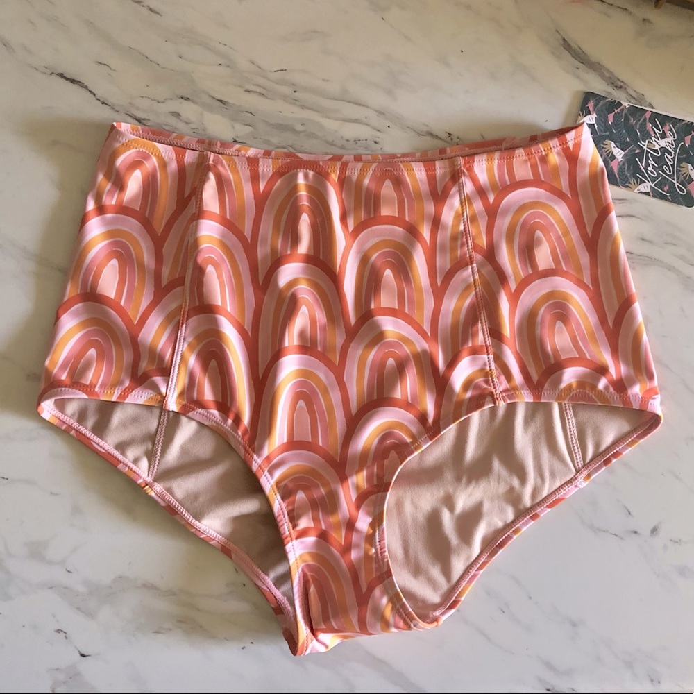 Kortni Jeane High Rise New Rainbow Large Swimmer